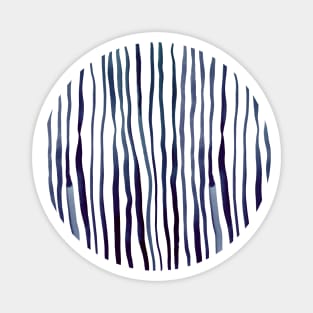 Vertical watercolor lines - indigo Magnet